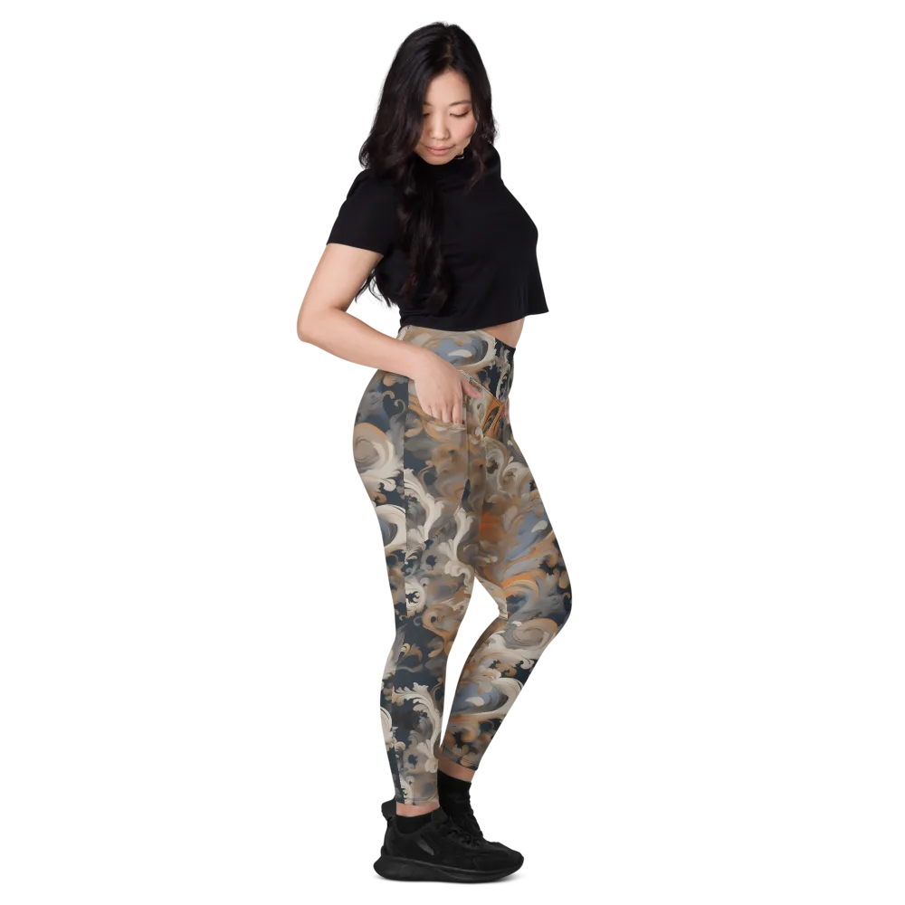 Baroque Drift on Leggings with Pockets — Right