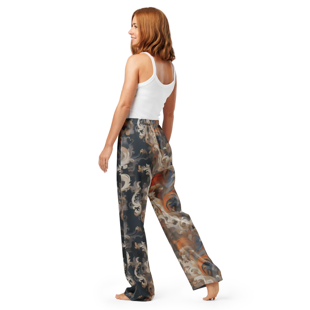 Baroque Drift on Women's Pajama Pants — Back