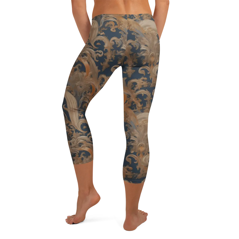 Baroque Midnight on Capri Leggings — Back