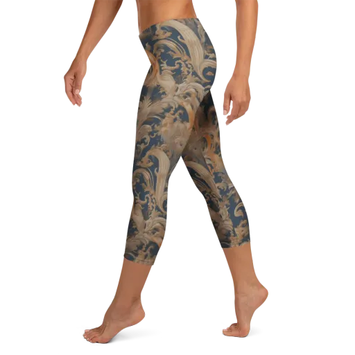 Baroque Midnight on a Capri Leggings
