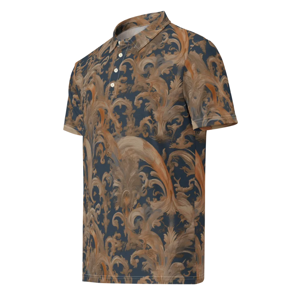Baroque Midnight on Men's Slim Fit Polo Shirt — Left Front