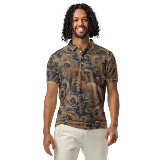 Baroque Midnight on a Men's Slim Fit Polo Shirt