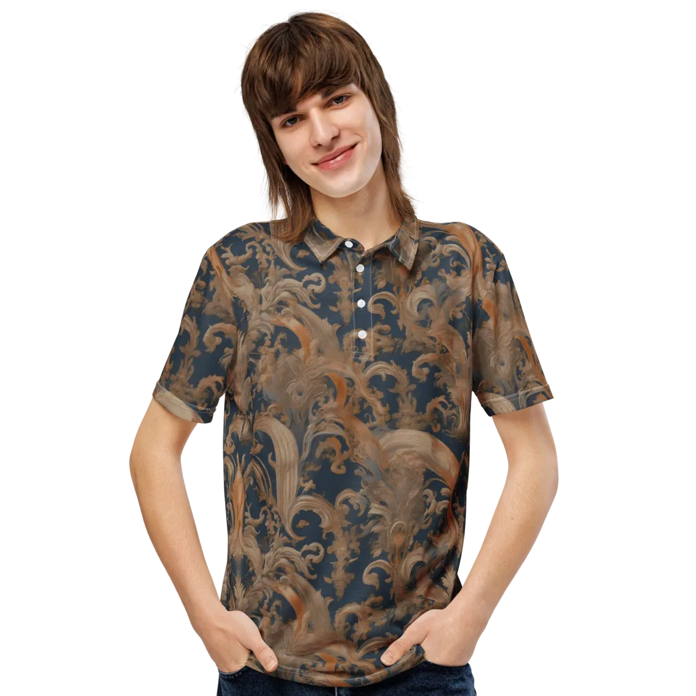 Baroque Midnight on Men's Slim Fit Polo Shirt — Front