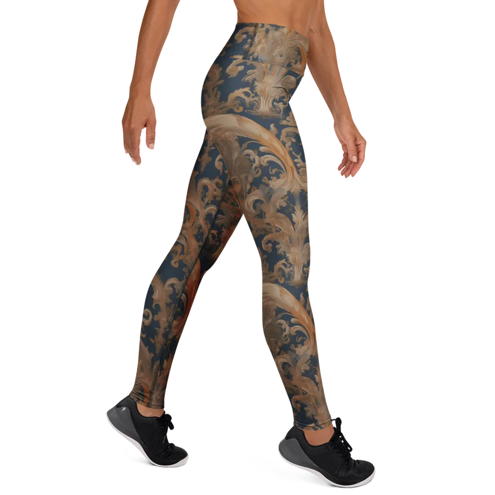 Baroque Midnight on Yoga Leggings — Right