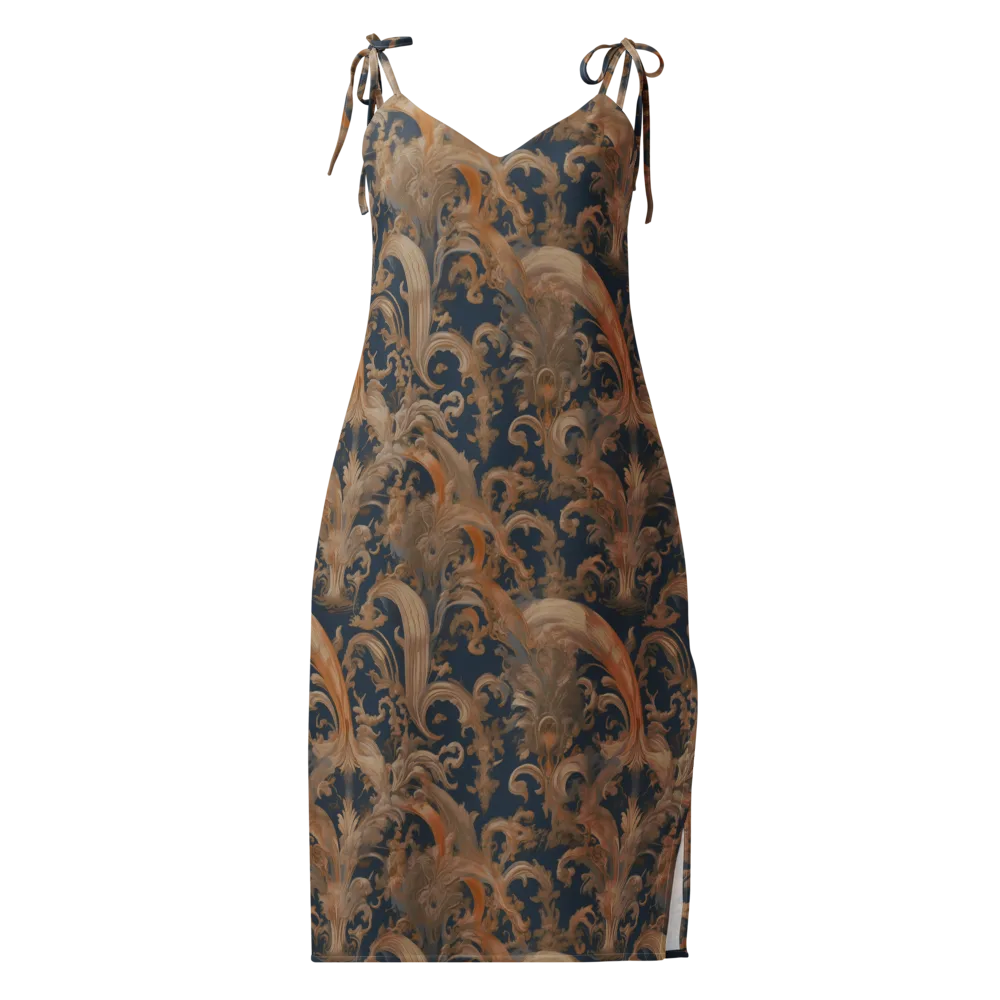 Baroque Midnight on Slip Dress — Front