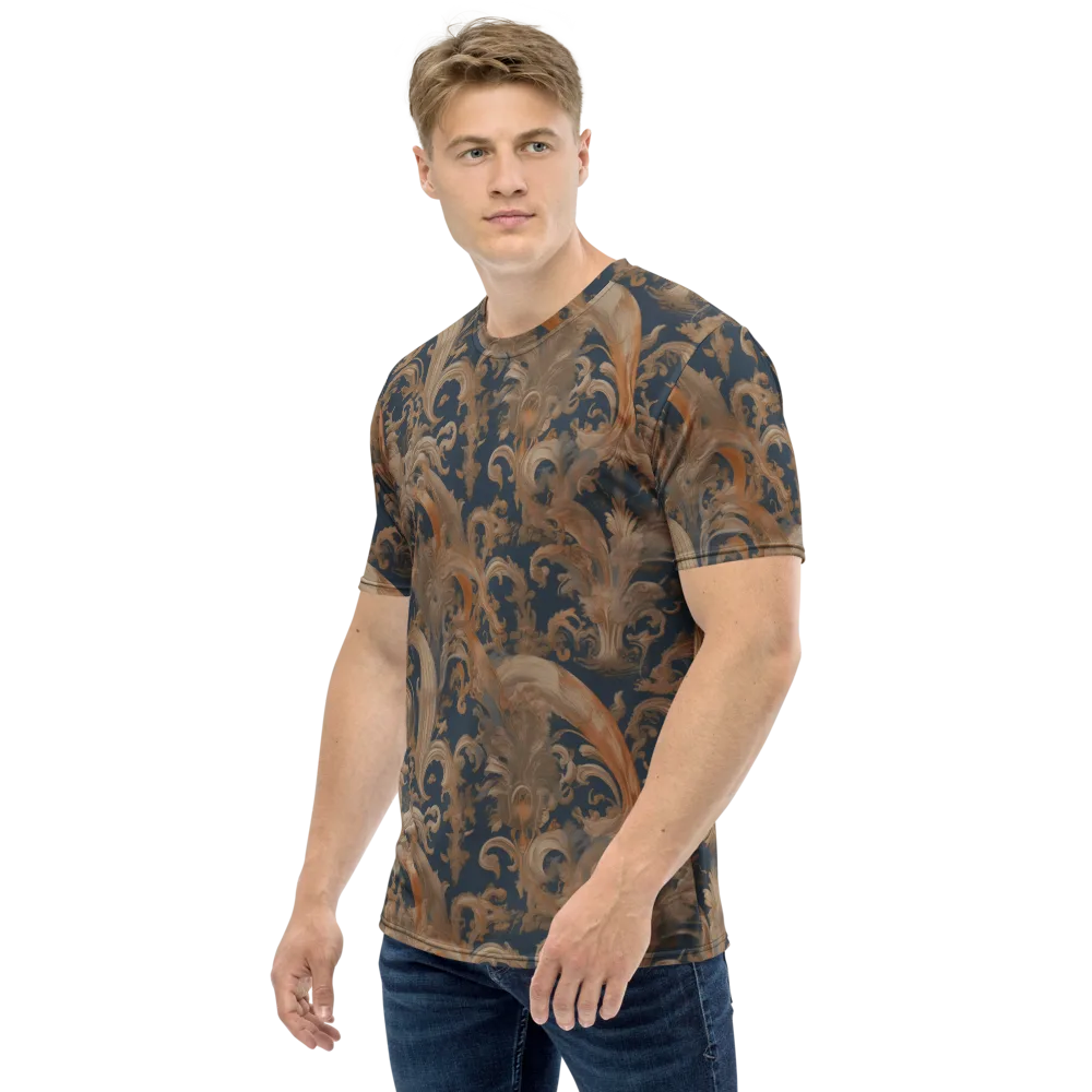 Baroque Midnight on Men's Crew Neck T-Shirt — Left