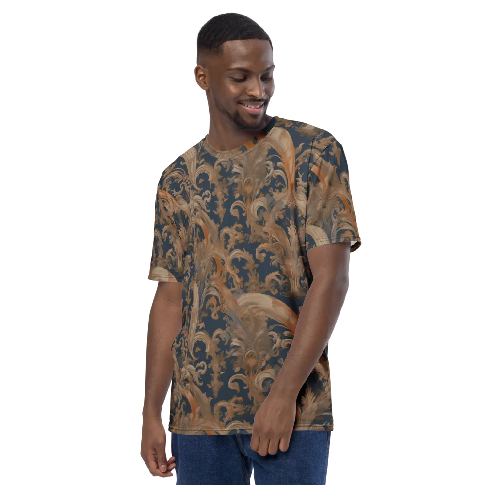 Baroque Midnight on Men's Crew Neck T-Shirt — Left