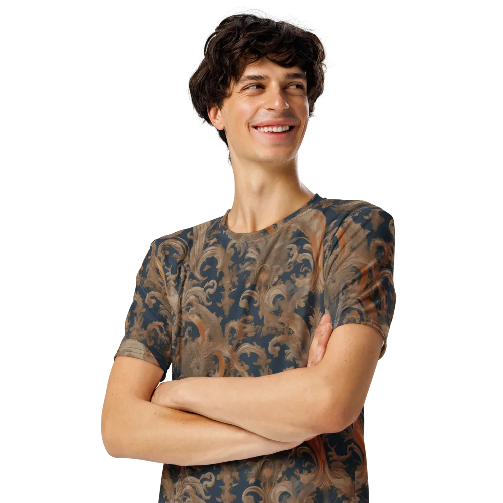 Baroque Midnight on Men's Crew Neck T-Shirt — Left Front