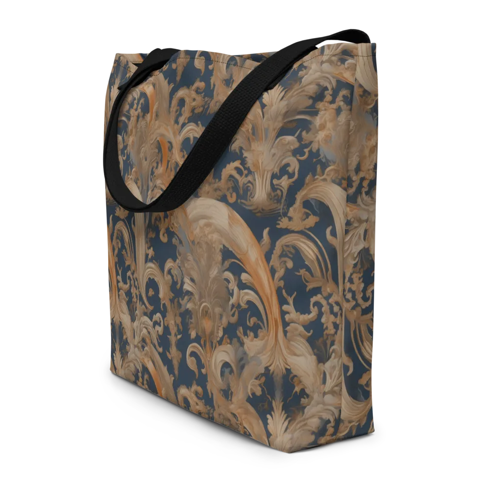 Baroque Midnight on Large Tote Bag W/ Pocket — Front
