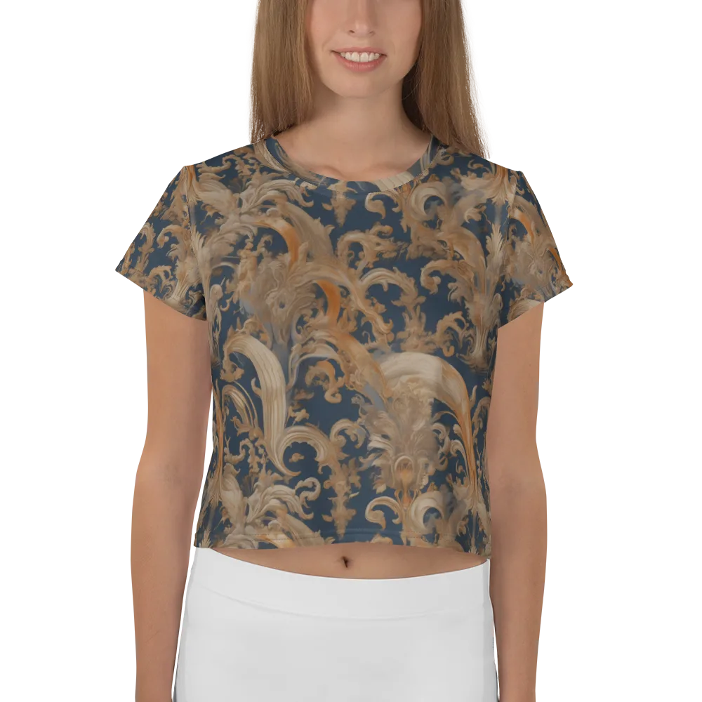 Baroque Midnight on Crop Tee — Front