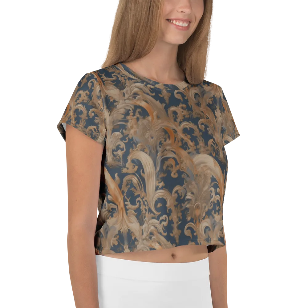Baroque Midnight on Crop Tee — Right