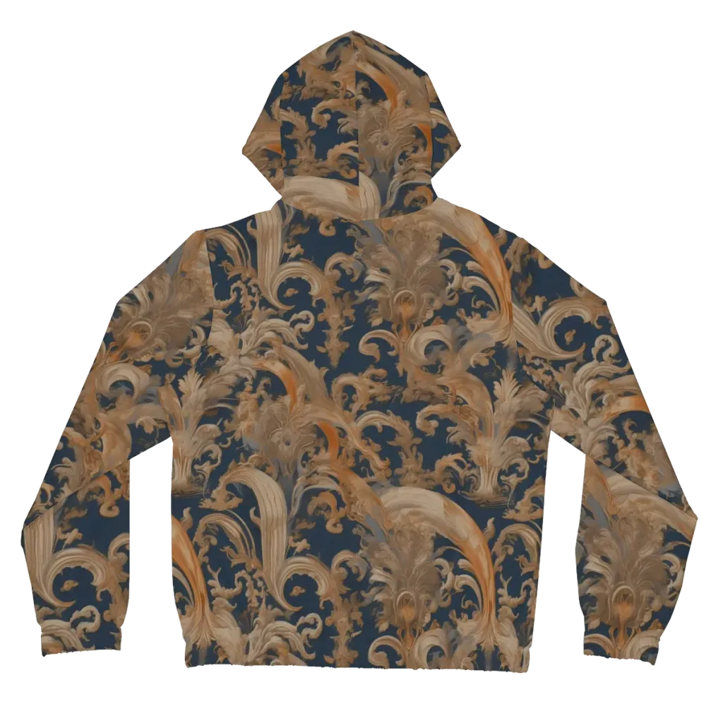 Baroque Midnight on Women's Full-Zip Hoodie — Back