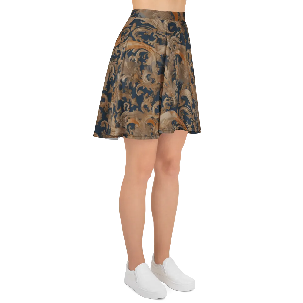 Baroque Midnight on Skater Skirt — Right