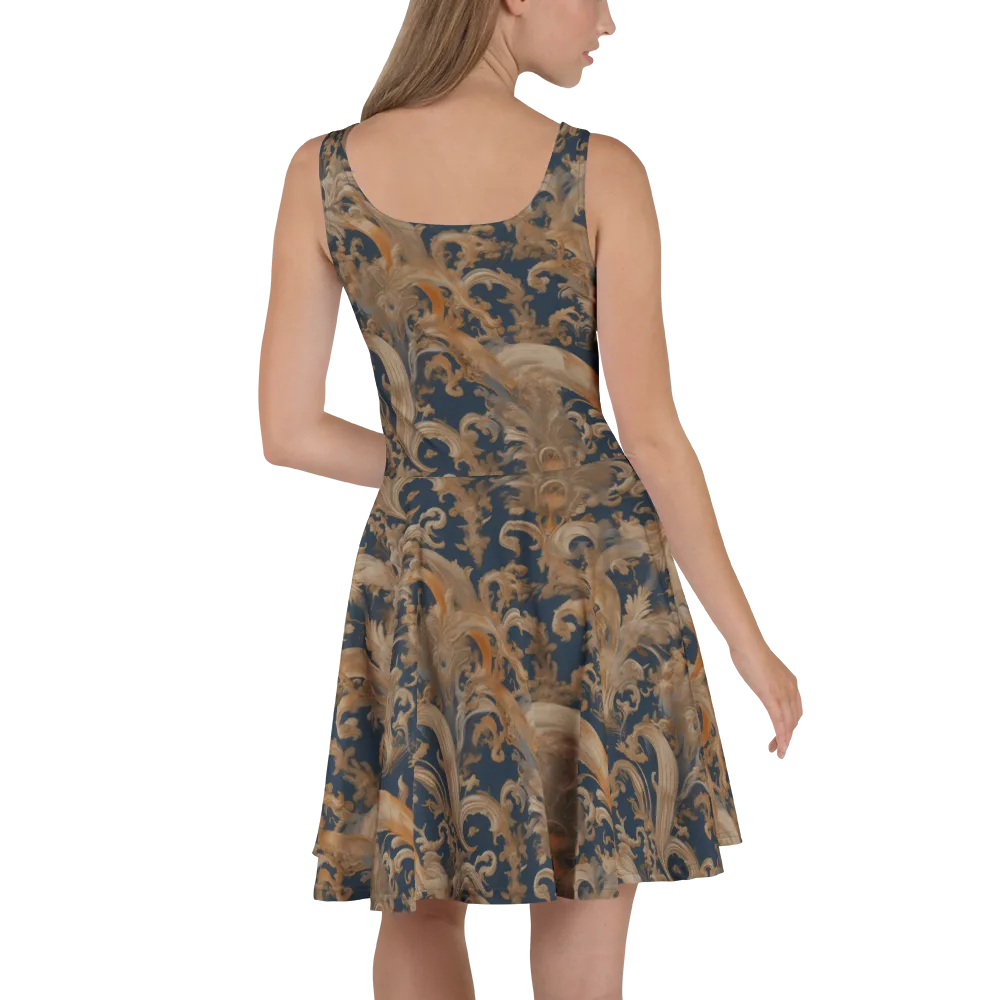 Baroque Midnight on Skater Dress — Back
