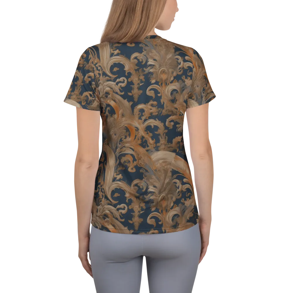 Baroque Midnight on Women's Athletic T-Shirt — Back