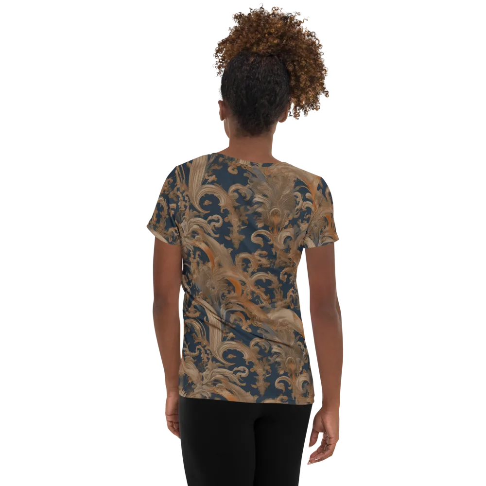 Baroque Midnight on Women's Athletic T-Shirt — Back