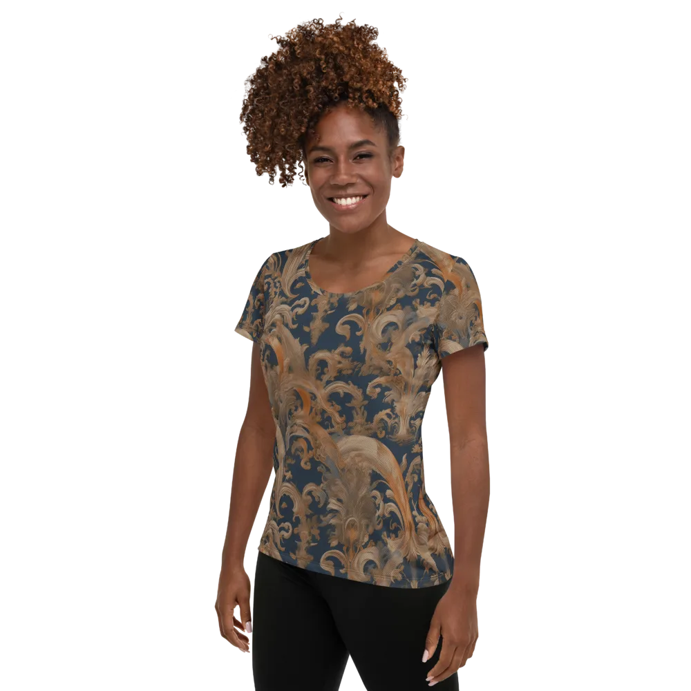 Baroque Midnight on Women's Athletic T-Shirt — Left