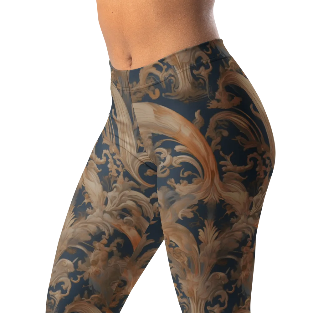 Baroque Midnight on Leggings — Left Front