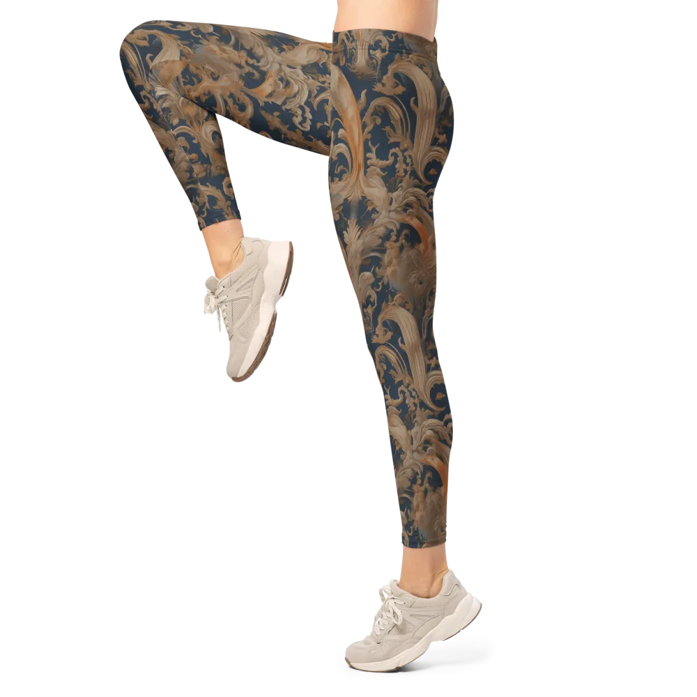 Baroque Midnight on Leggings — Left