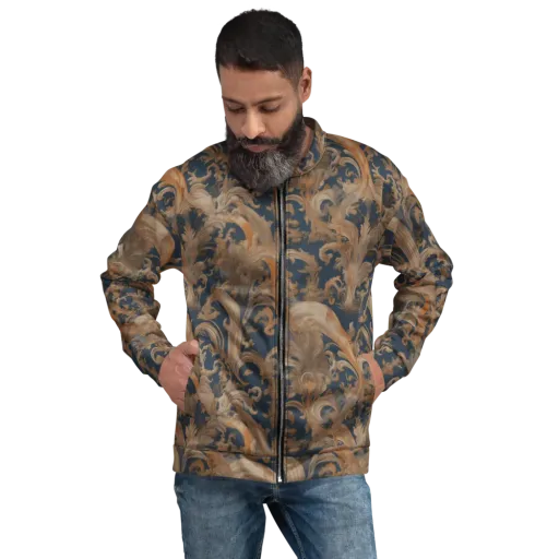 Baroque Midnight on a Bomber Jacket