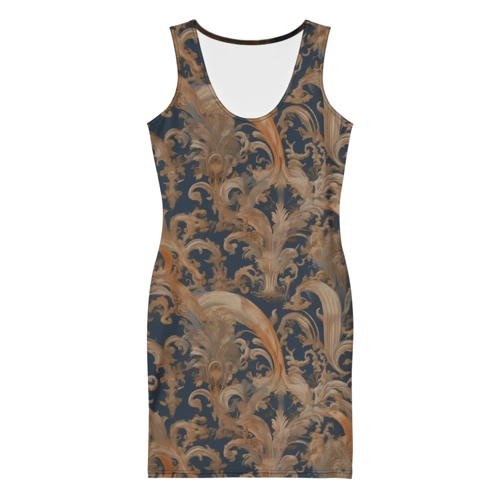 Baroque Midnight on Bodycon Dress — Front