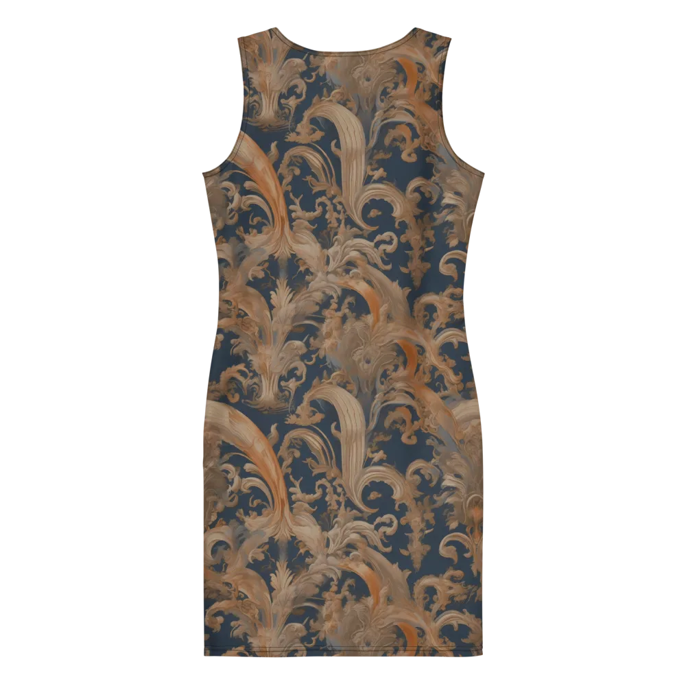 Baroque Midnight on Bodycon Dress — Back