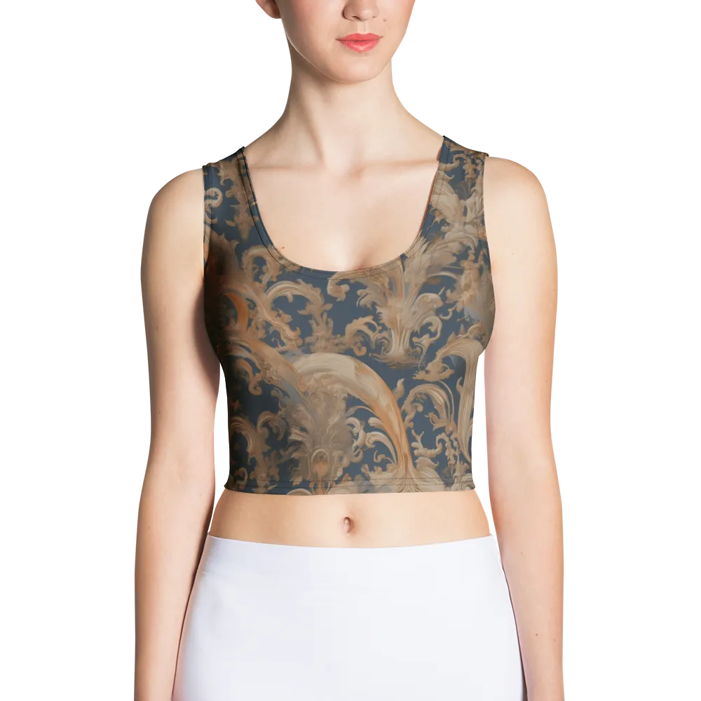 Baroque Midnight on Crop Top — Front