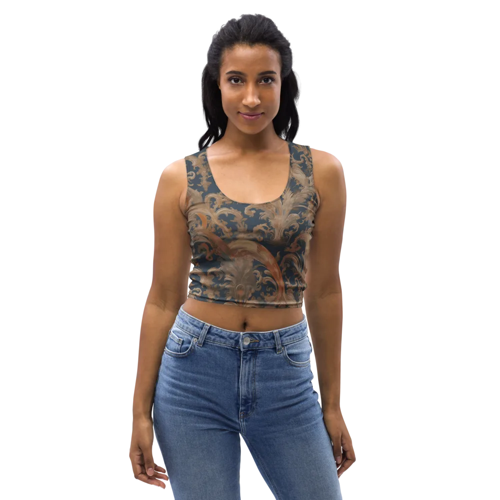 Baroque Midnight on Crop Top — Front