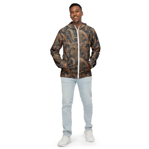 Baroque Midnight on a Men's Windbreaker
