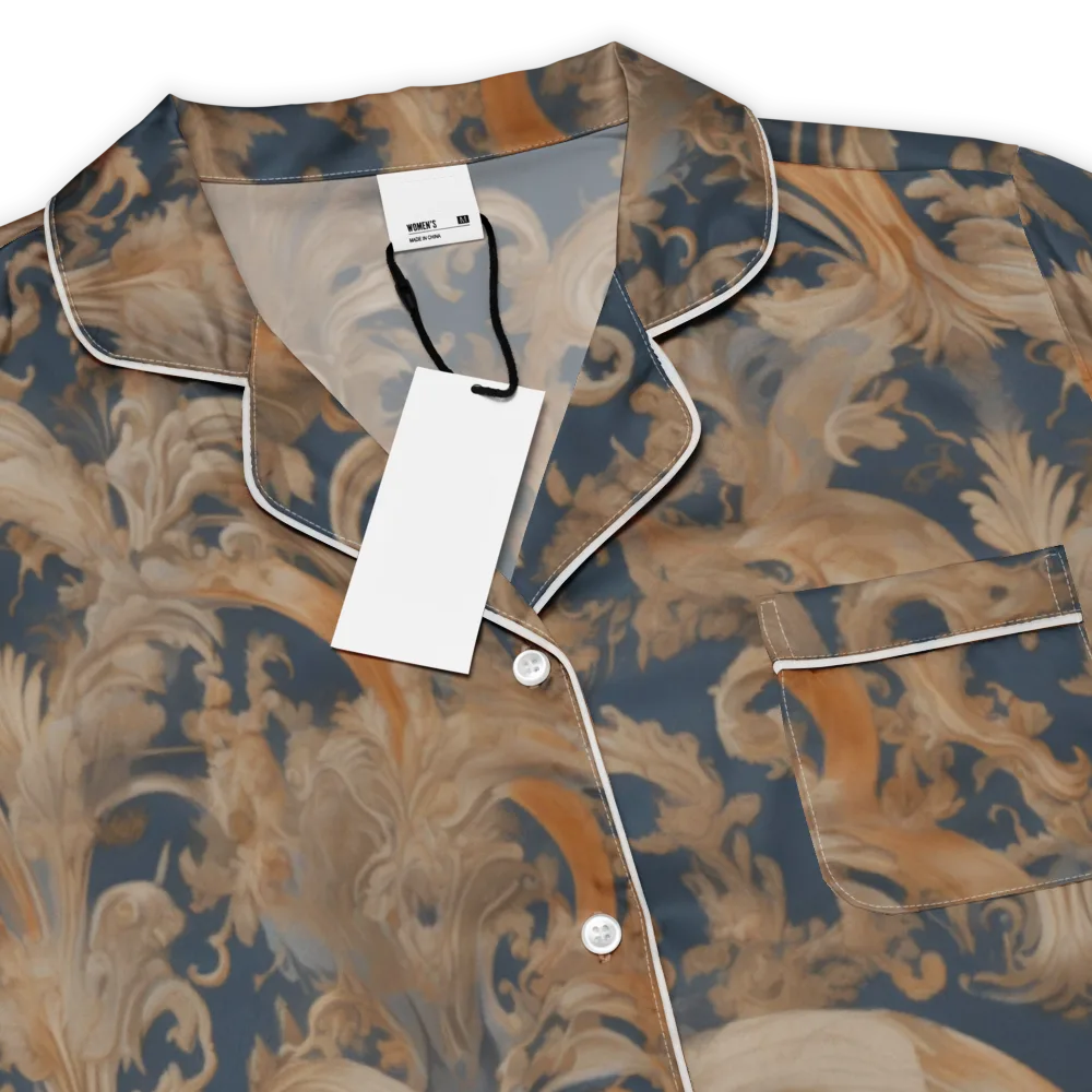 Baroque Midnight on Women's Short Sleeve Pajama Top — Product details