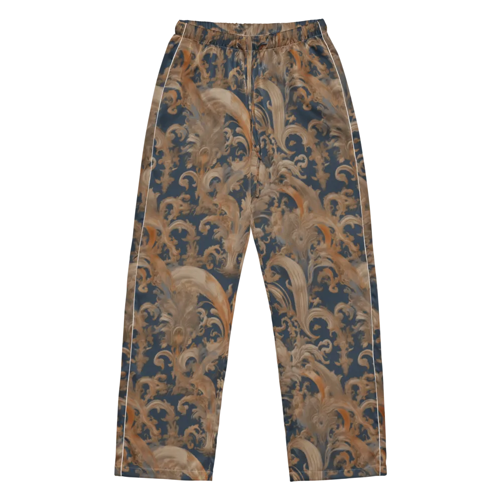 Baroque Midnight on Women's Pajama Pants — Front