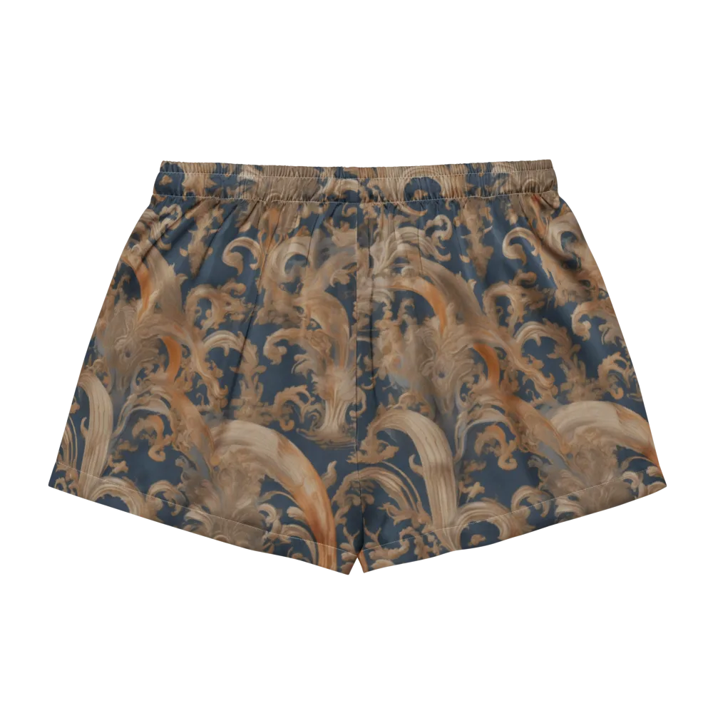 Baroque Midnight on Women's Pajama Shorts — Back
