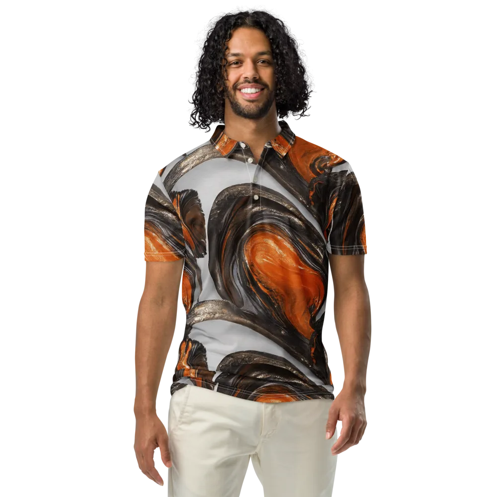 Molten Umber on Men's Slim Fit Polo Shirt — Front
