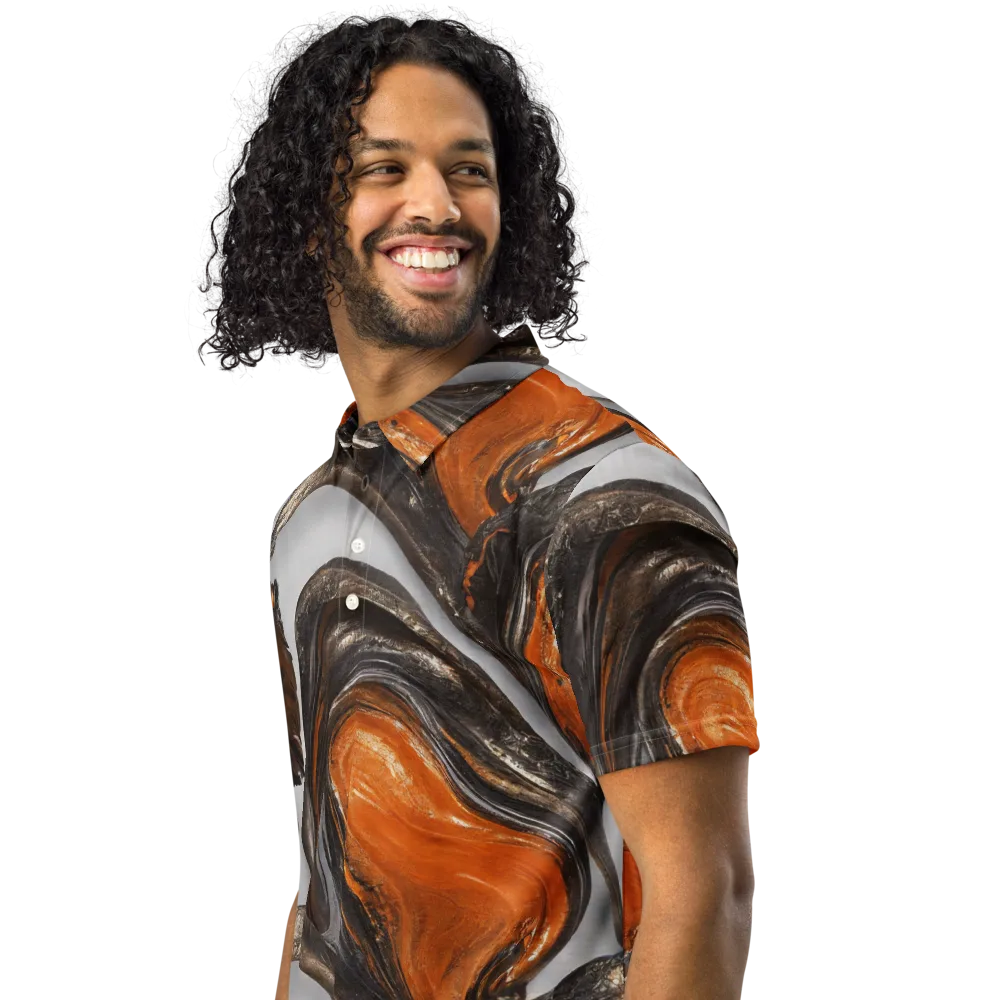 Molten Umber on Men's Slim Fit Polo Shirt — Left Front