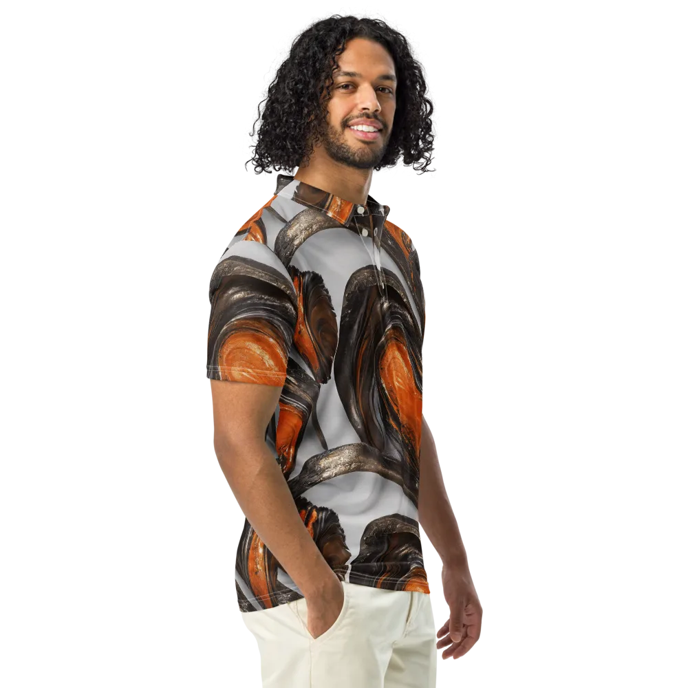 Molten Umber on Men's Slim Fit Polo Shirt — Right Front