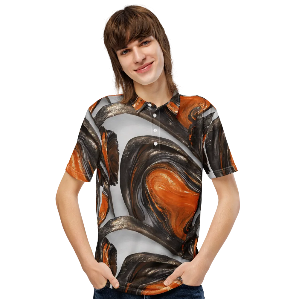 Molten Umber on Men's Slim Fit Polo Shirt — Front