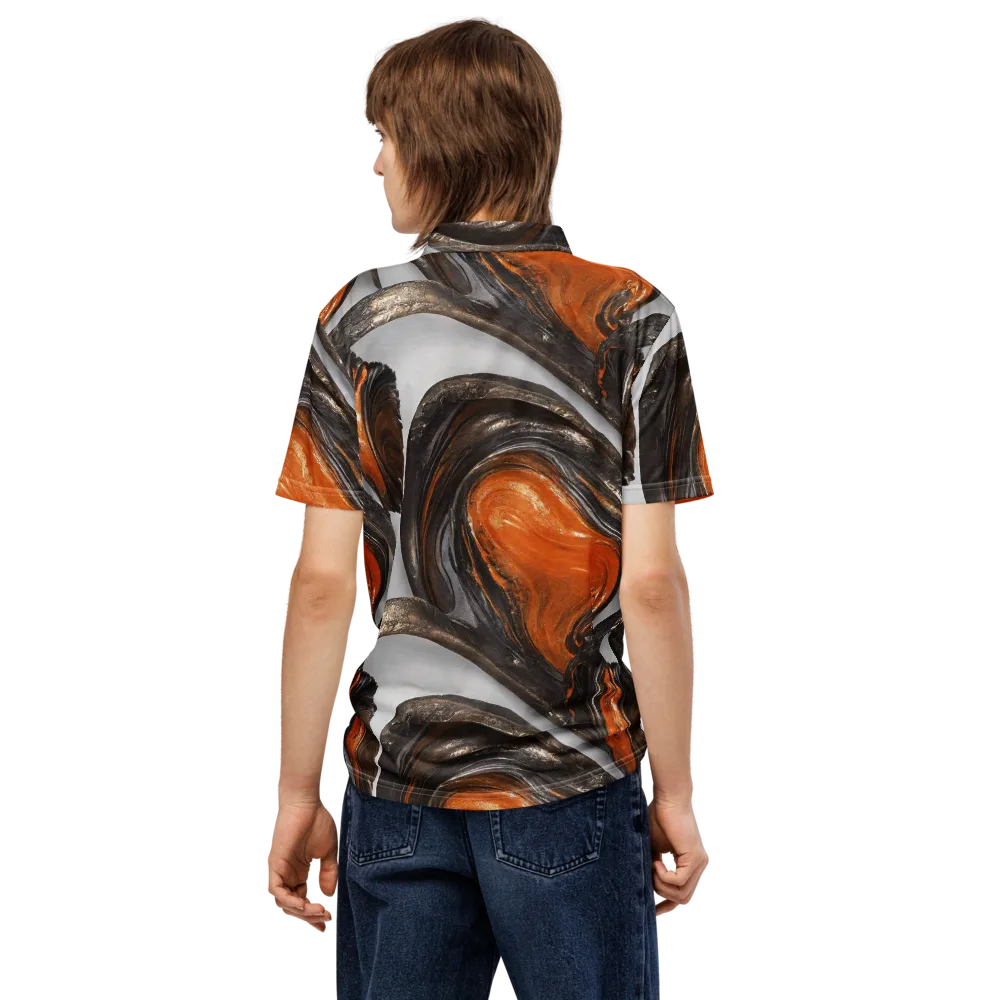 Molten Umber on Men's Slim Fit Polo Shirt — Back