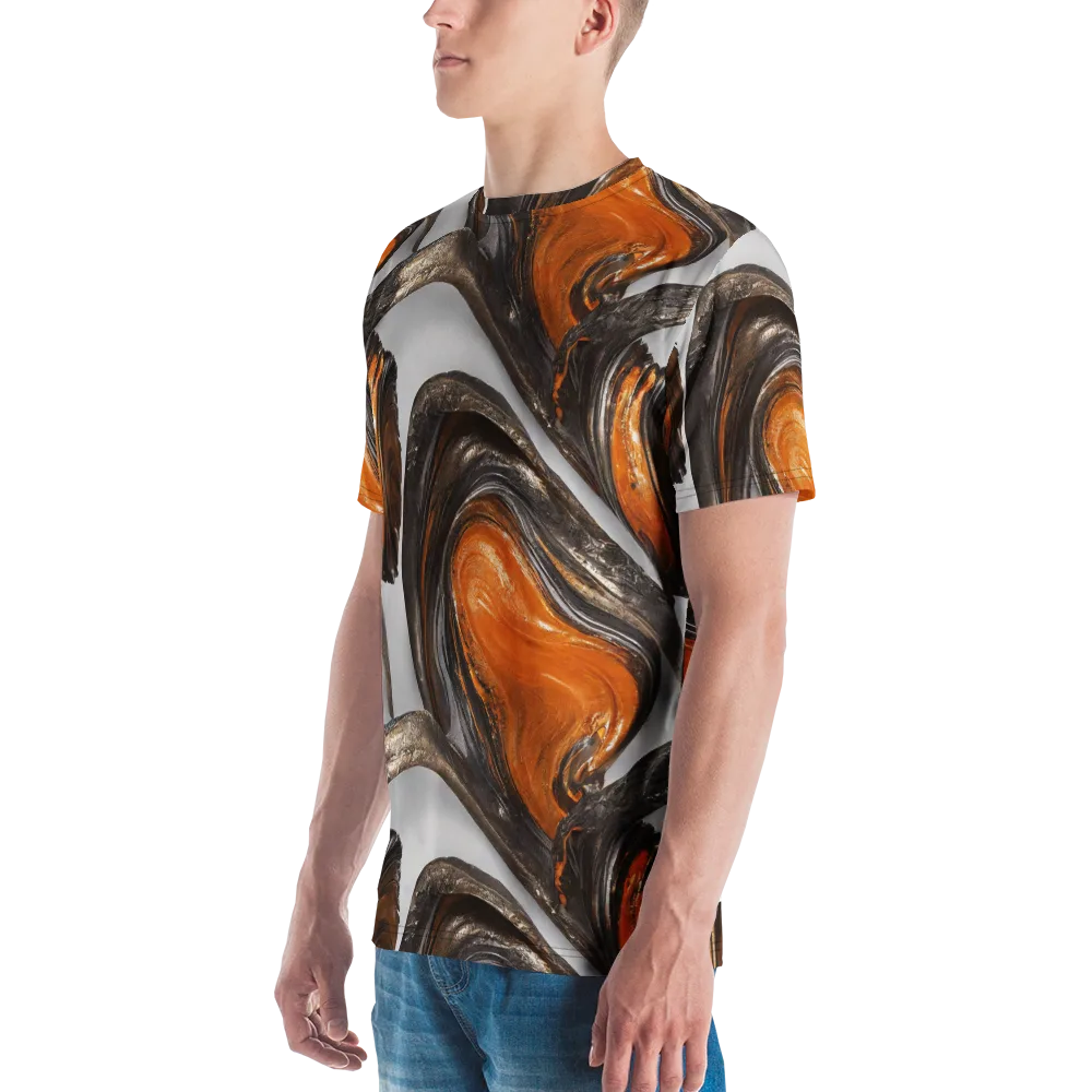 Molten Umber on Men's Crew Neck T-Shirt — Left