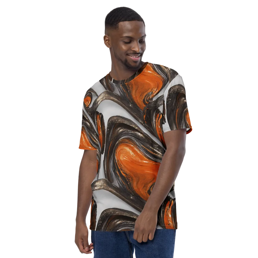 Molten Umber on Men's Crew Neck T-Shirt — Left