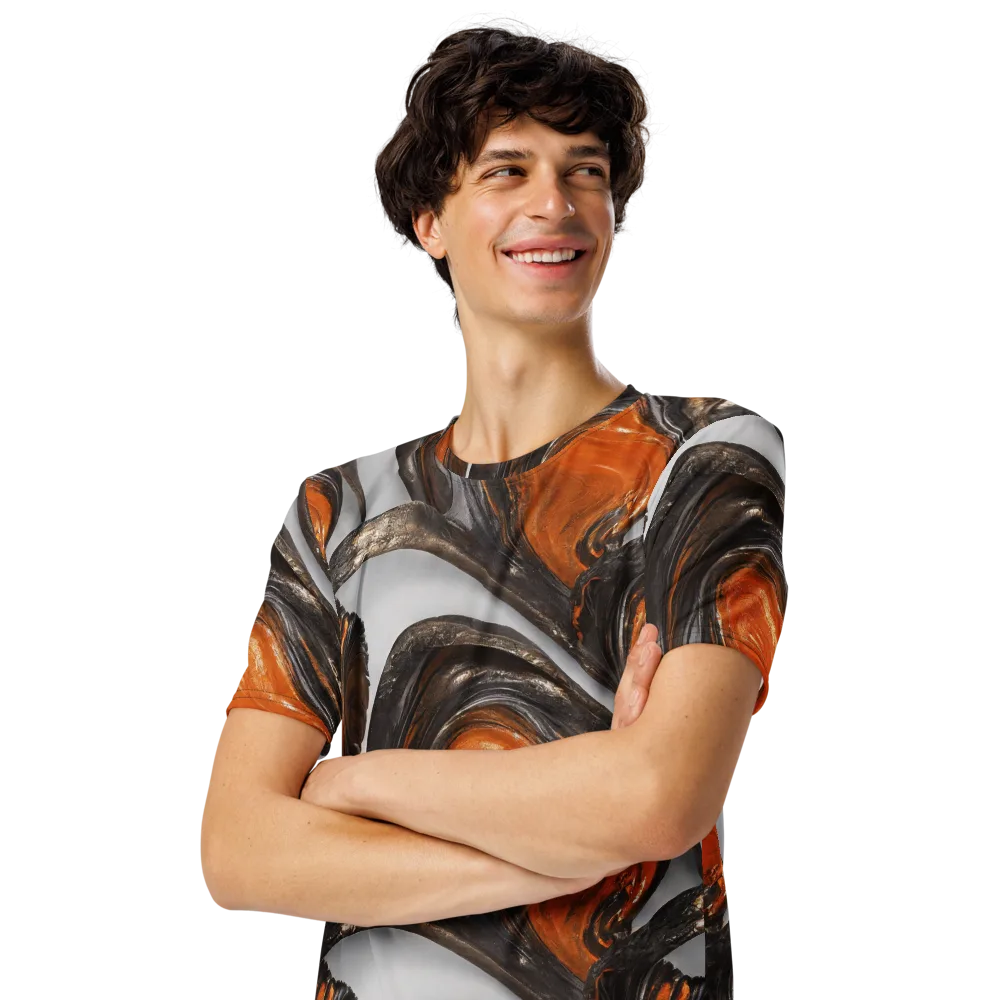 Molten Umber on Men's Crew Neck T-Shirt — Left Front