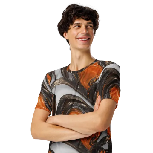 Molten Umber on a Men's Crew Neck T-Shirt