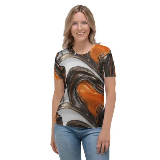 Molten Umber on a Women's Crew Neck T-Shirt