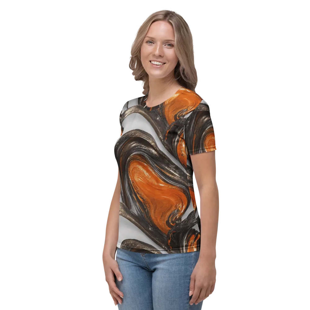 Molten Umber on Women's Crew Neck T-Shirt — Left