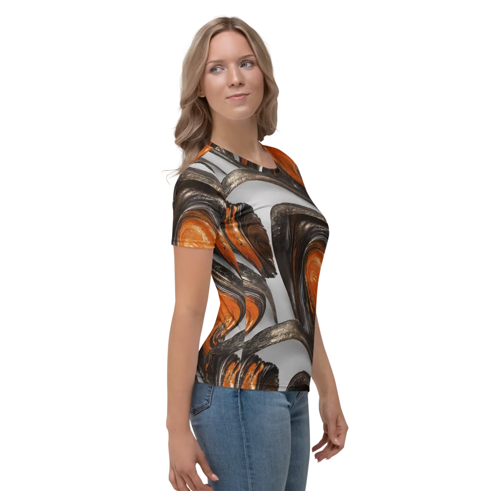 Molten Umber on Women's Crew Neck T-Shirt — Right