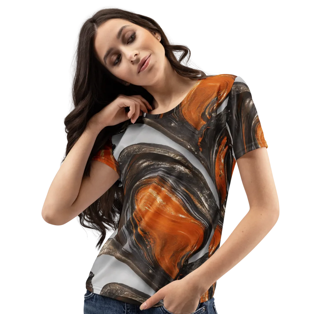 Molten Umber on Women's Crew Neck T-Shirt — Left Front