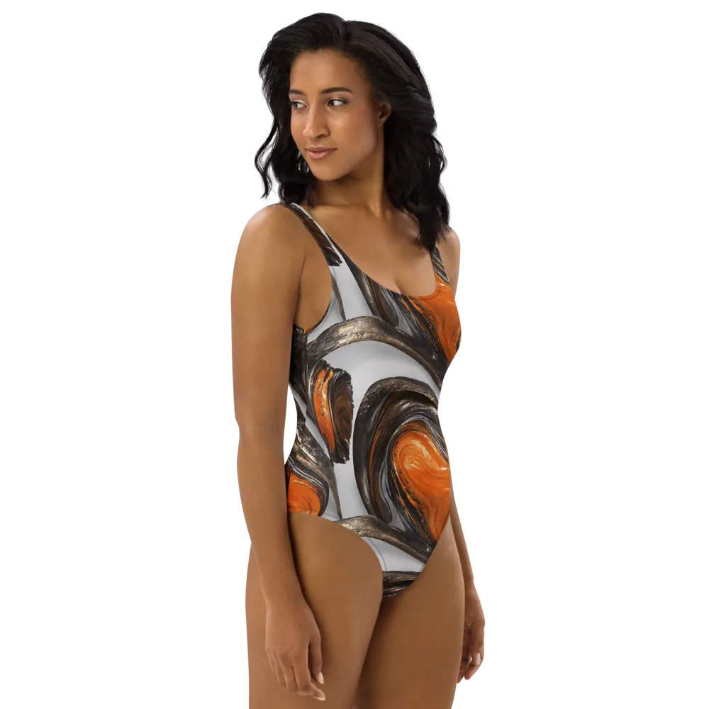 Molten Umber on One-Piece Swimsuit — Right