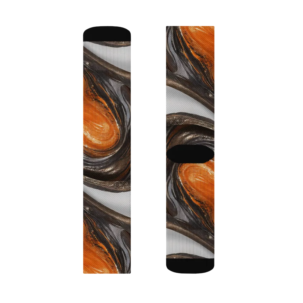 Molten Umber on Socks — Right Sock