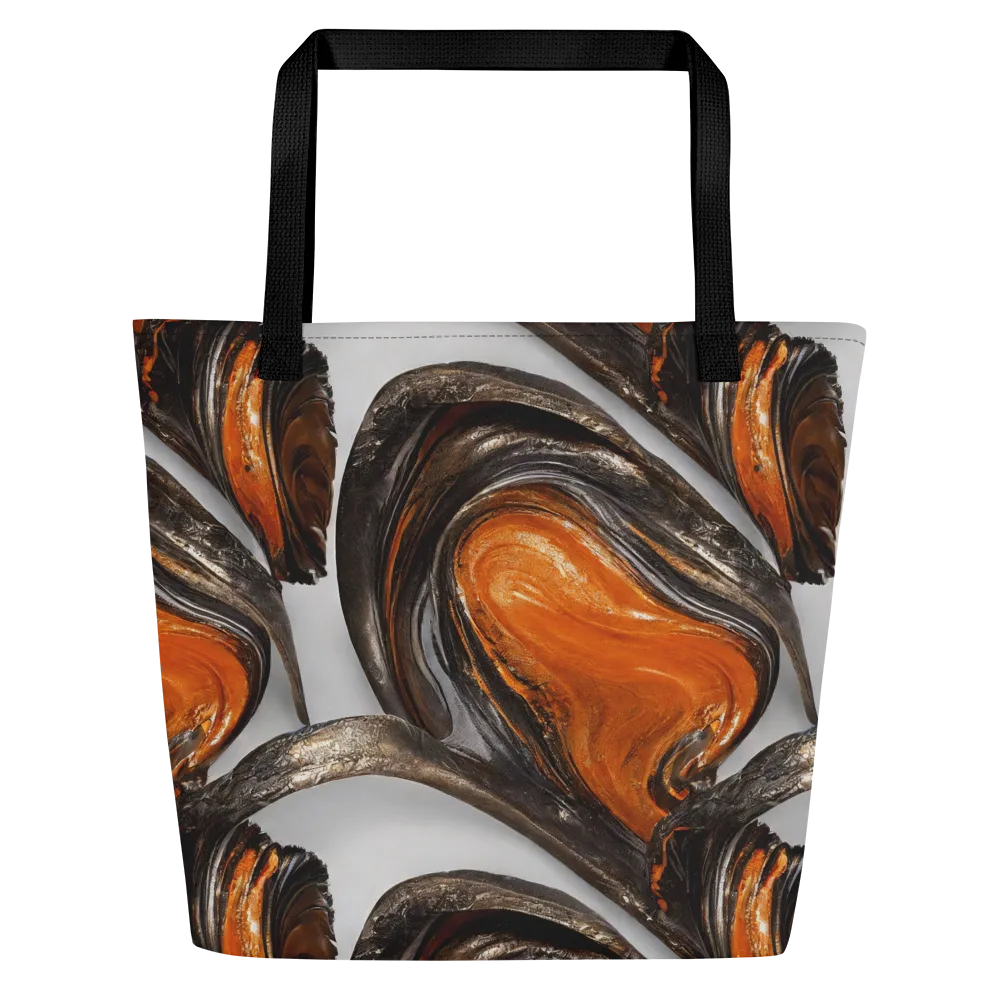 Molten Umber on Large Tote Bag W/ Pocket — Front