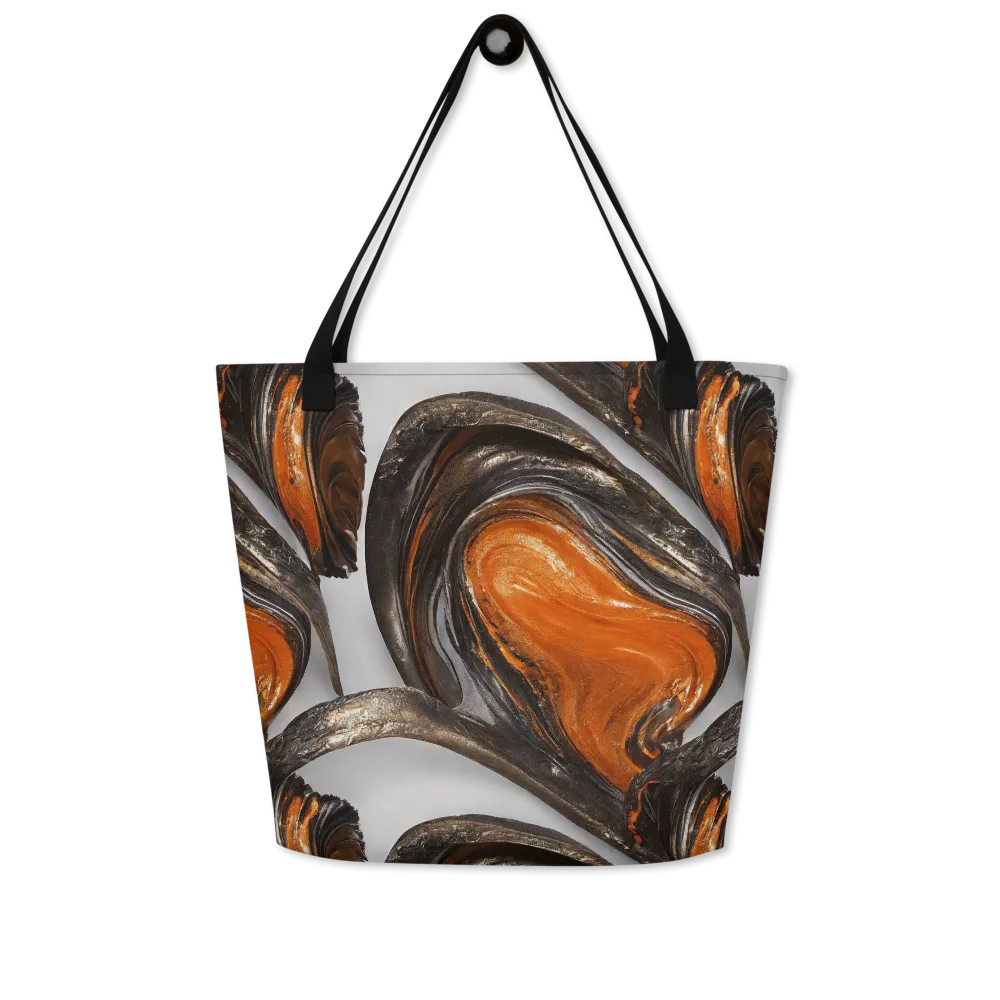 Molten Umber on Large Tote Bag W/ Pocket — Front