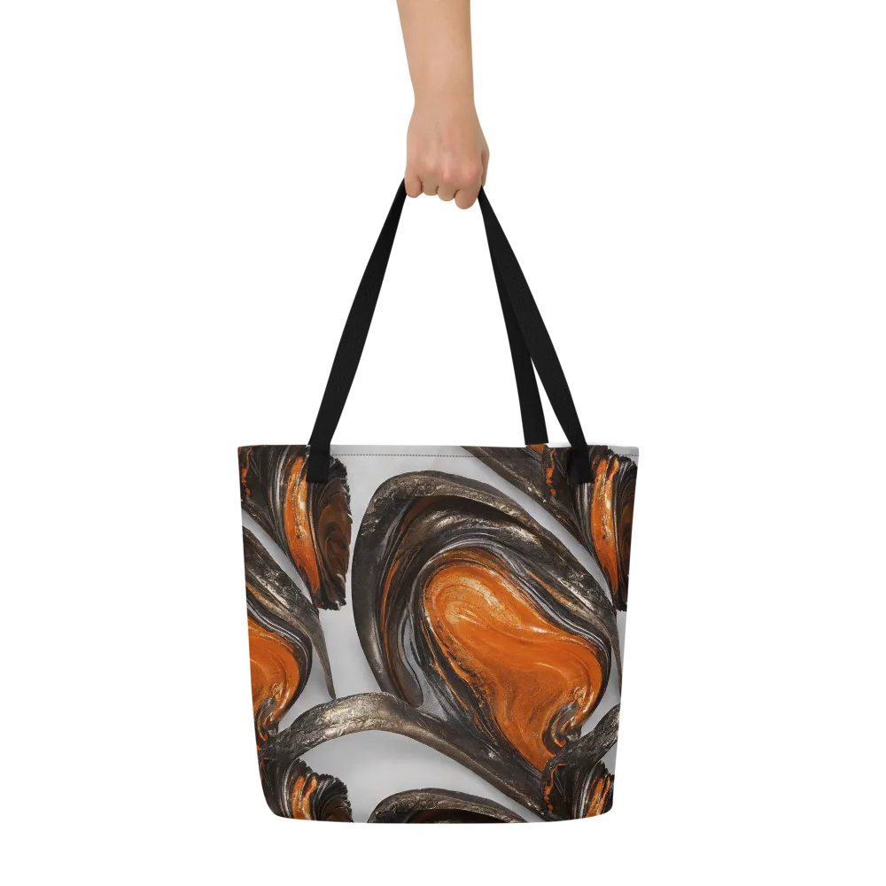 Molten Umber on Large Tote Bag W/ Pocket — Front